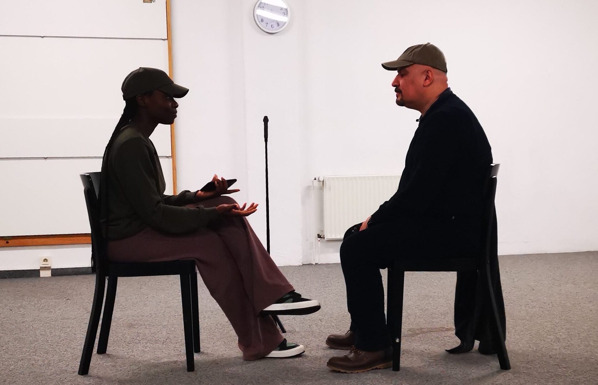 Interview zu Themen der Flucht.